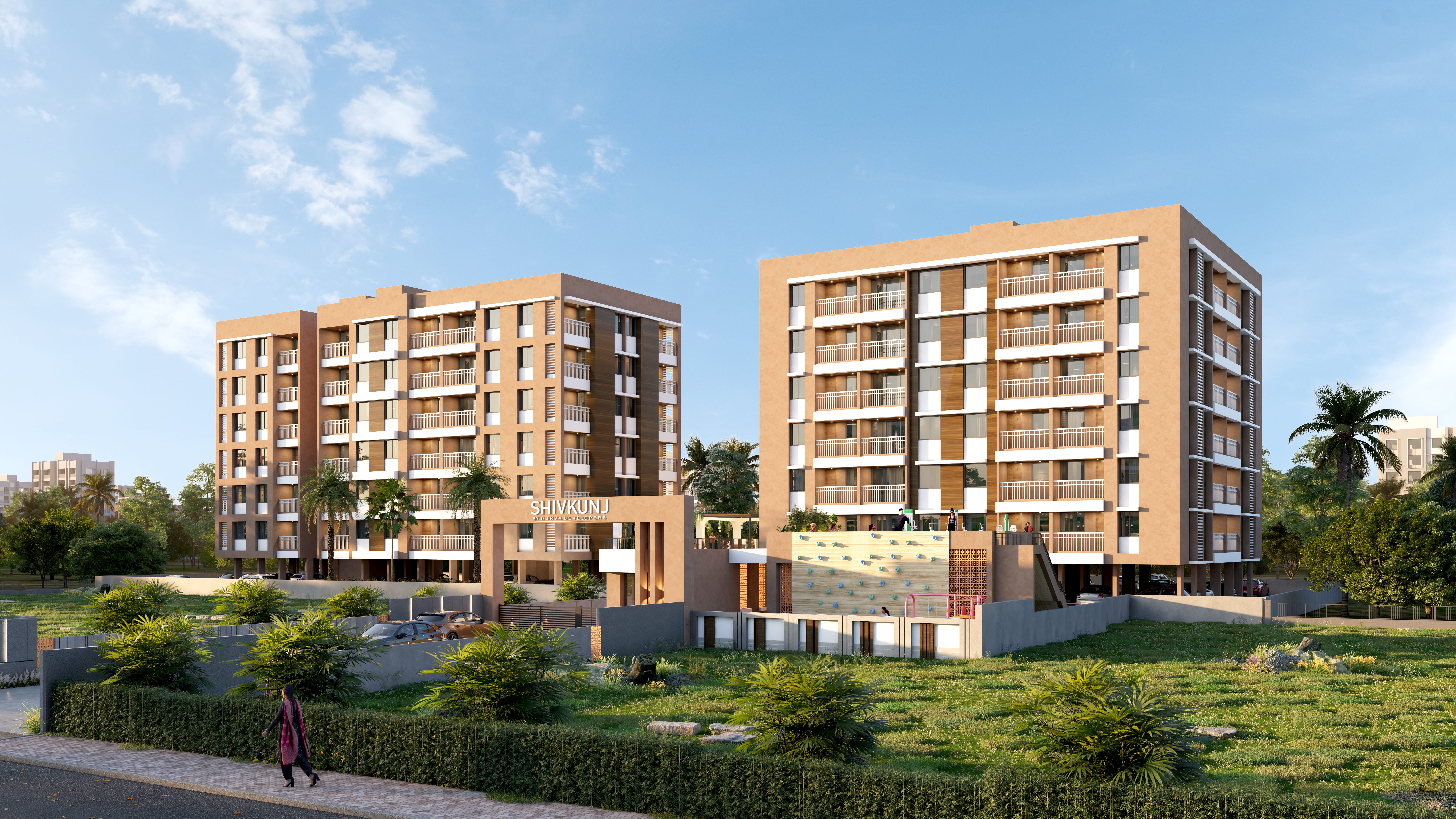 Shivkunj - Daylight render of both wings